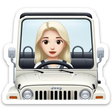 White girly modern jeep sticker