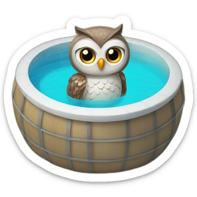 owl-in-the-swimming-pool sticker