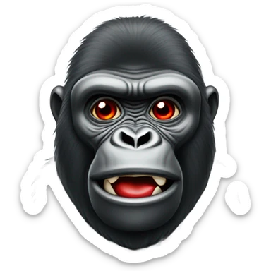 Gorilla with red lip sticker