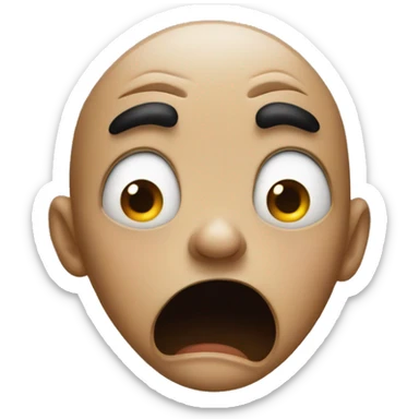 Horrified scared face sticker