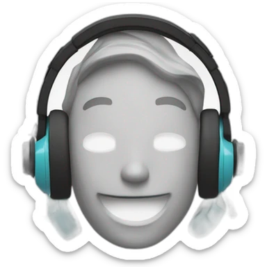 Headset with an analytics dashboard and music notes: illustrating the refinement of artists' online presence. sticker