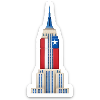 Empire State Building in Texas flag sticker