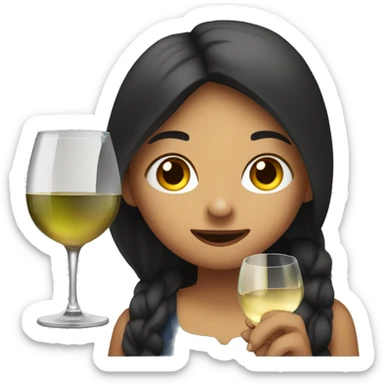 girl drinking liquified money from a wine glass sticker