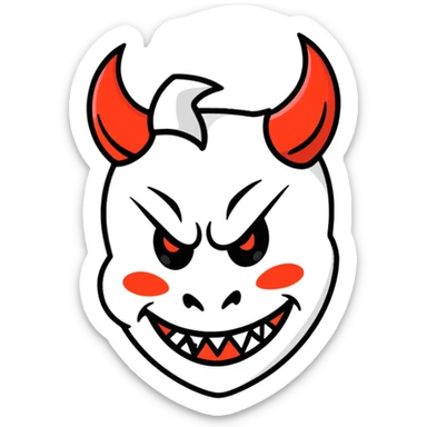 Winking devil sticker