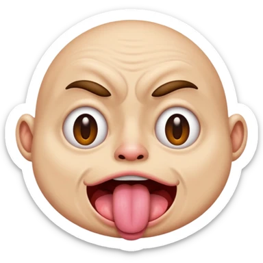 ugly 🥺👀 emoji with tongue out sticker