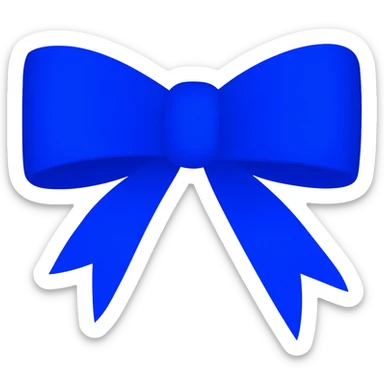 Blue ribbon bow sticker