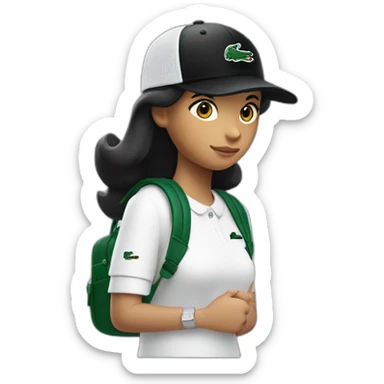Lacoste bag latin girl with black lacoste cap sticker