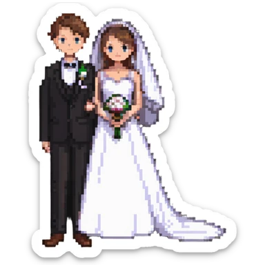 A wedding couple sticker