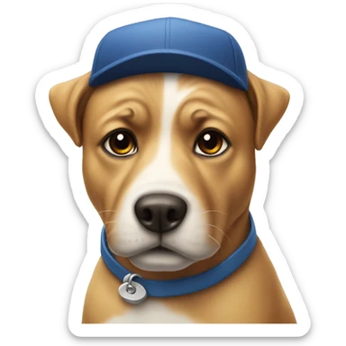 Dog with cap sticker