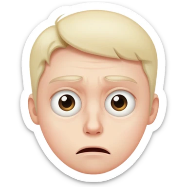 Scared tired face irritated eyes sticker