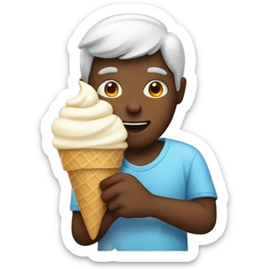 A person eat ice cream sticker