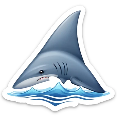shark fin poking out above water sticker