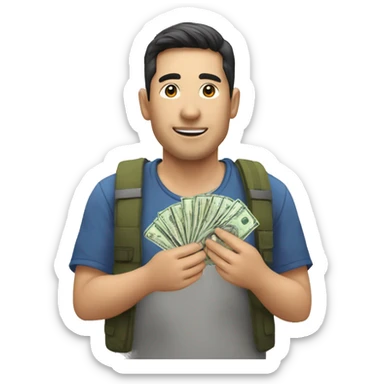 Pasar de una mano a otra una moneda  sticker