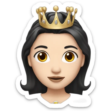 White Women whit black hair and crown sticker