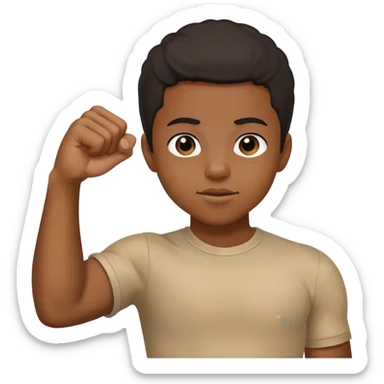 black kid holding his fist up sticker