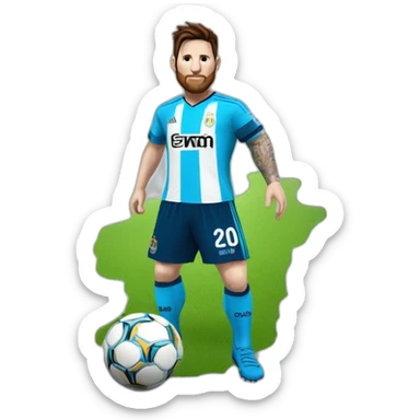 Messi avec le maillot de l'OM  sticker