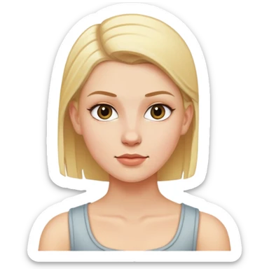 White girl with blonde hair half shaved head sticker