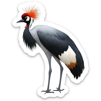 Black crowned crane sticker