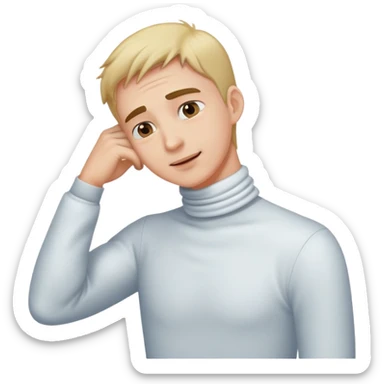 Guy grabbing on to his neck sticker