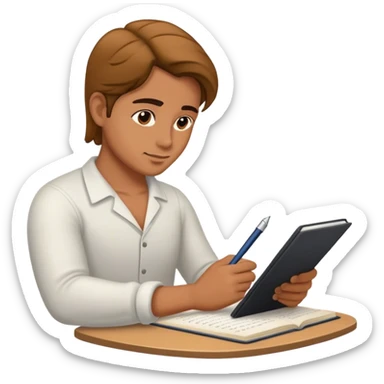 writer writing a romance novel sticker