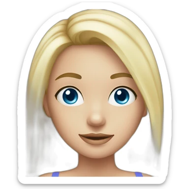 Blonde girl in bikini blue eyes sticker
