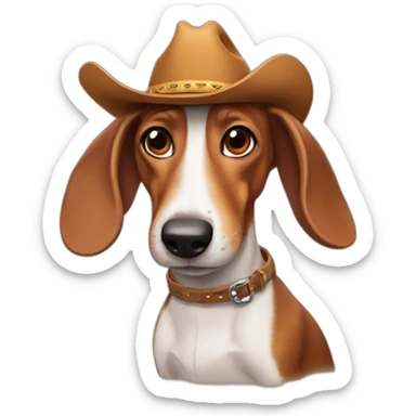 wiener dog cowboy sticker