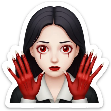 bloody finger nails sticker