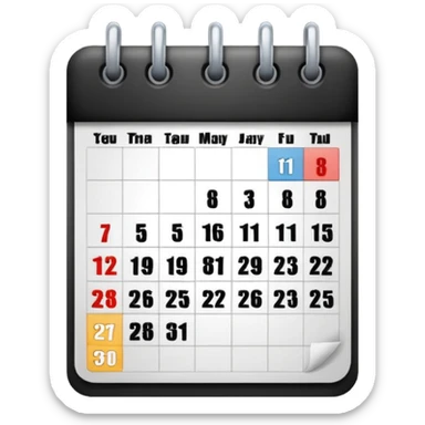 3 x 30 days calendar sticker