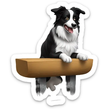 Border collie jumping over anvil sticker