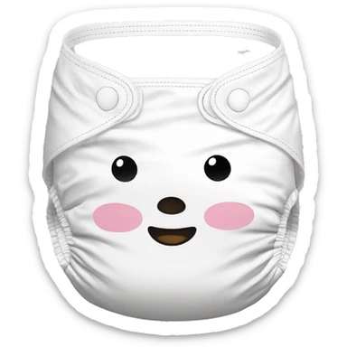 Think plain white disposable baby diaper sticker