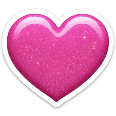 Pink heart with pink glitter sticker