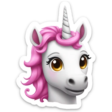 a cute pink and sparky unicorn  sticker