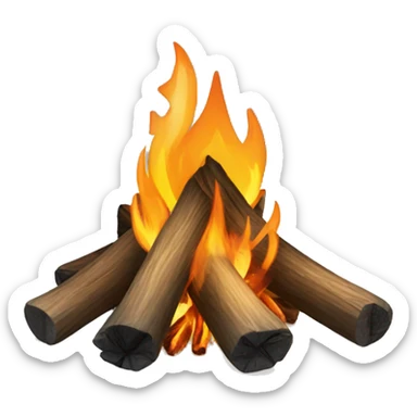 campfire in snowy woods sticker