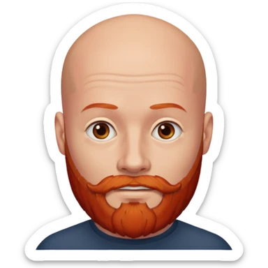 garçon avec barbe rousse sans cheveux  sticker
