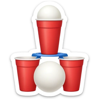 identical red cups and 1 white ping pong ball sticker