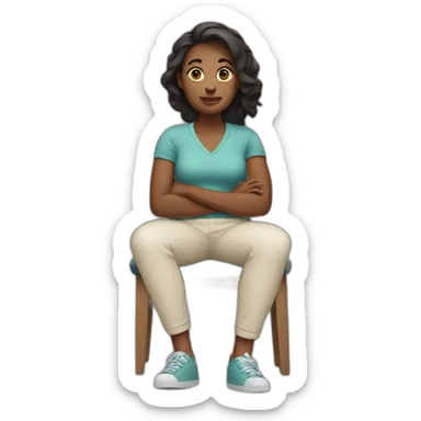 Woman sit down sticker