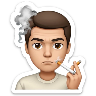 Annoyed face smoking  sticker