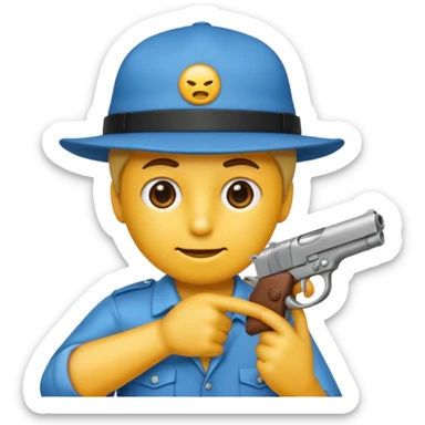 As un emoji que se vea la cabeza nada más con una gorra de lado y que no tenga aspecto infantil con una pistola  sticker