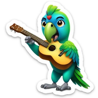 Party parrot rocking with a guitar sticker