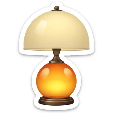 Lamp with warm glow sticker
