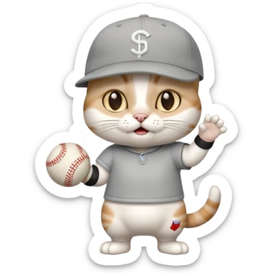 Rengi gri beyaz olaolan rapci kedi sticker