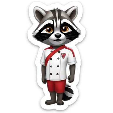 racoon cheff with River Plate T-shirt sticker