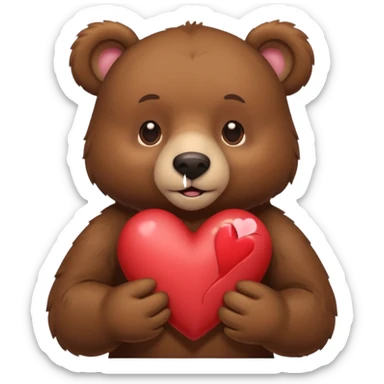 Ours qui tien un cœur  sticker