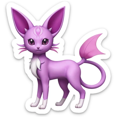 Espeon-Skitty-Fakémon-hybrid-creature (full body)  sticker