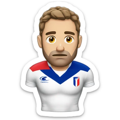 French rugbyman sad sticker