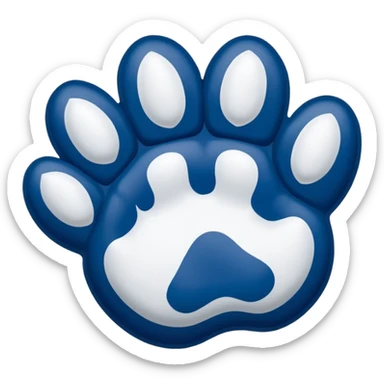 Penn state nittany lion paw in blue and white sticker