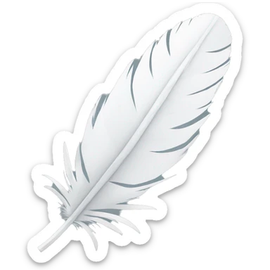white low poly feather sticker