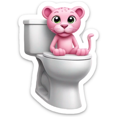 Pink panther on a toilet sticker
