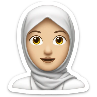 White women with white hijabi driving a car sticker