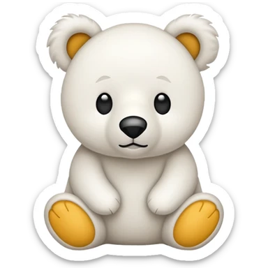 Urso de pelúcia branco fofinho  sticker